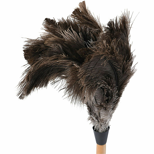 Tatco Feather Duster 12" Handle Length - 23" Overall Length - Wood Handle - Brown - 1 Each (41300)