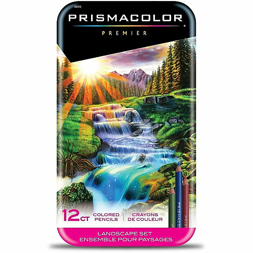 Prismacolor Premier Soft Core Colored Pencil Sets Tuscan Red, Pumpkin Orange, Goldenrod, Light Sap Green, Olive Green, Peacock Green, Cloud Blue, Light Cerulean Blue, Indigo Blue, Chestnut, Light Umber, ... Lead - 12 / Pack (2023753)