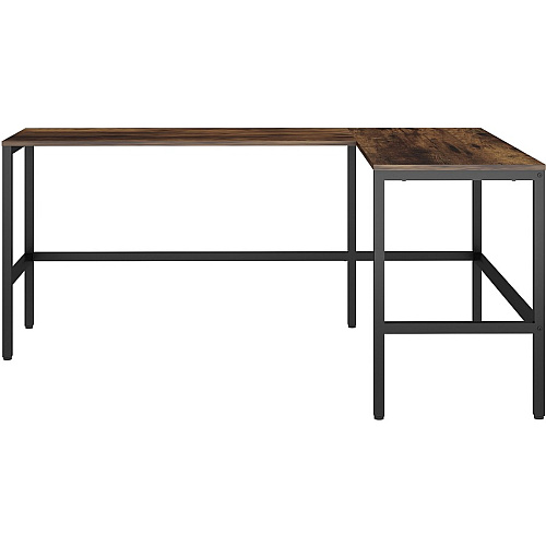 NuSparc L-Shaped Metal Frame Desk Vintage Oak L-shaped, Black Top - Contemporary Style - 200 lb Capacity - 67" Table Top Width x 47.20" Table Top Depth x 1" Table Top Thickness - 29.20" Height - Assembly Required - High Pressure Laminate (HPL) (DK102RRRK)