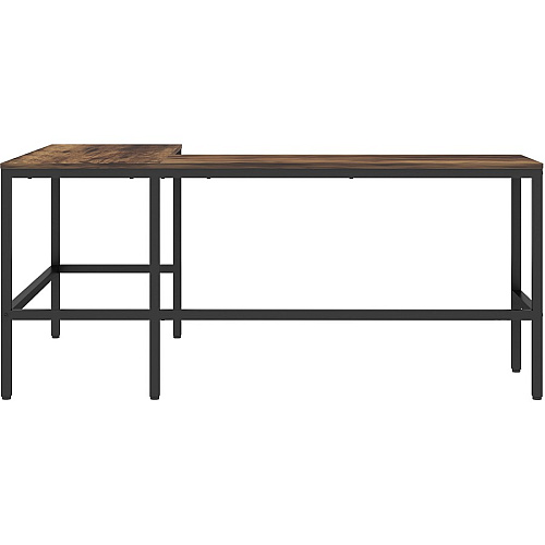 NuSparc L-Shaped Metal Frame Desk Vintage Oak L-shaped, Black Top - Contemporary Style - 200 lb Capacity - 67" Table Top Width x 47.20" Table Top Depth x 1" Table Top Thickness - 29.20" Height - Assembly Required - High Pressure Laminate (HPL) (DK102RRRK)