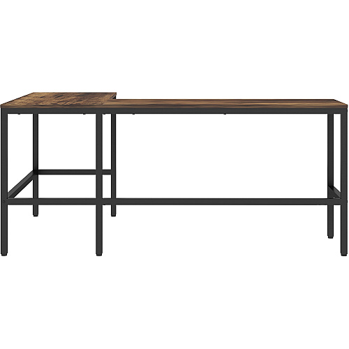 NuSparc L-Shaped Metal Frame Desk Vintage Oak L-shaped, Black Top - Contemporary Style - 200 lb Capacity - 67" Table Top Width x 47.20" Table Top Depth x 1" Table Top Thickness - 29.20" Height - Assembly Required - High Pressure Laminate (HPL) (DK102RRRK)