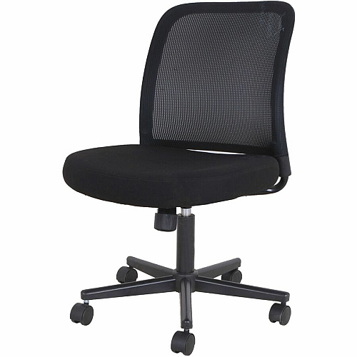 NuSparc Armless Task Chair Fabric Seat Material - Black - 1 Each (CH302MNBK)