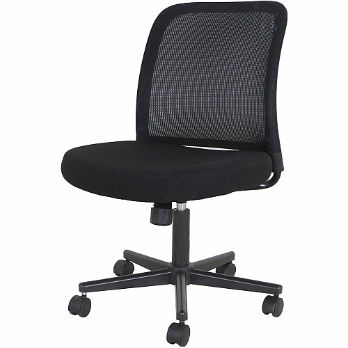 NuSparc Armless Task Chair Fabric Seat Material - Black - 1 Each (CH302MNBK)