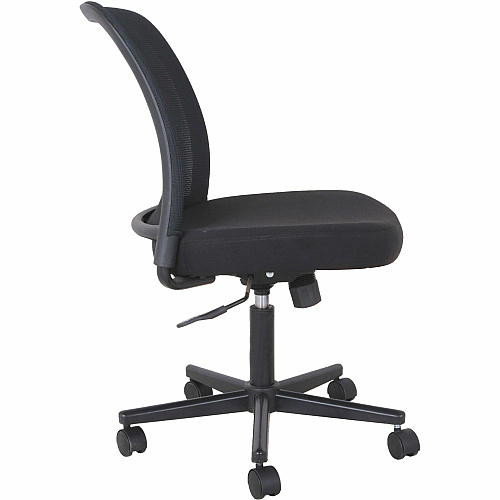 NuSparc Armless Task Chair Fabric Seat Material - Black - 1 Each (CH302MNBK)