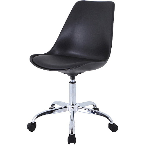 NuSparc Padded Seat Poly Task Chair Poly Seat Material - High Back - 5-star Base - Black - Polyvinyl Chloride (PVC), Plastic, Polyurethane - 1 Each (CH303CNBK)