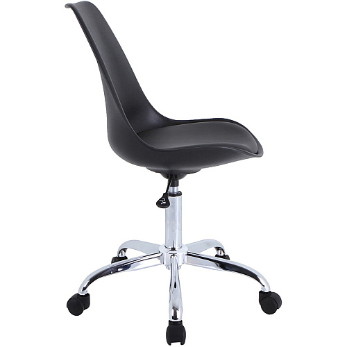 NuSparc Padded Seat Poly Task Chair Poly Seat Material - High Back - 5-star Base - Black - Polyvinyl Chloride (PVC), Plastic, Polyurethane - 1 Each (CH303CNBK)