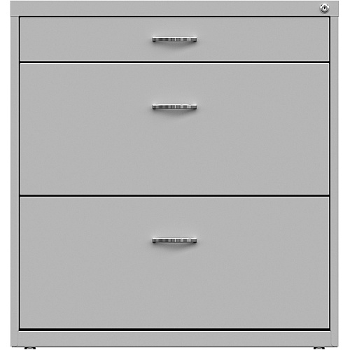 NuSparc Pencil Drawer Lateral File 30" Width x 17.6" Depth x 31.7" Height - 2 x Drawer(s) for File, Pencil - Letter - Lateral - Interlocking, Anti-tip, Ball Bearing Slide, Ball-bearing Suspension, Removable Lock, Durable, Nonporous Surface, Ad (LF318BBSR)