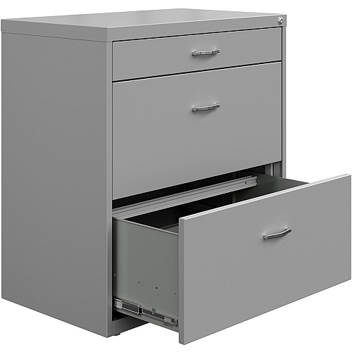 NuSparc Pencil Drawer Lateral File 30" Width x 17.6" Depth x 31.7" Height - 2 x Drawer(s) for File, Pencil - Letter - Lateral - Interlocking, Anti-tip, Ball Bearing Slide, Ball-bearing Suspension, Removable Lock, Durable, Nonporous Surface, Ad (LF318BBSR)
