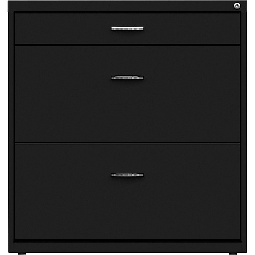 NuSparc Pencil Drawer Lateral File 30" Width x 17.6" Depth x 31.7" Height - 2 x Drawer(s) for File, Pencil - Letter - Lateral - Interlocking, Anti-tip, Ball Bearing Slide, Ball-bearing Suspension, Removable Lock, Durable, Nonporous Surface, Ad (LF318BBBK)