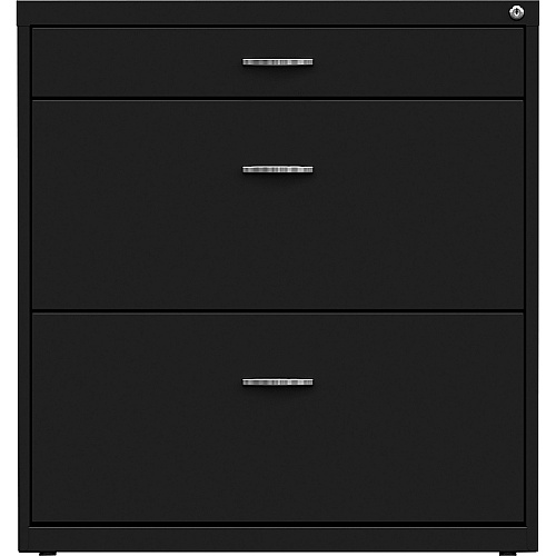 NuSparc Pencil Drawer Lateral File 30" Width x 17.6" Depth x 31.7" Height - 2 x Drawer(s) for File, Pencil - Letter - Lateral - Interlocking, Anti-tip, Ball Bearing Slide, Ball-bearing Suspension, Removable Lock, Durable, Nonporous Surface, Ad (LF318BBBK)