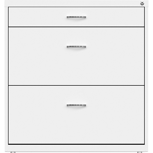 NuSparc Pencil Drawer Lateral File 30" Width x 17.6" Depth x 31.7" Height - 2 x Drawer(s) for File, Pencil - Letter - Lateral - Interlocking, Anti-tip, Ball Bearing Slide, Ball-bearing Suspension, Removable Lock, Durable, Nonporous Surface, Ad (LF318BBWE)