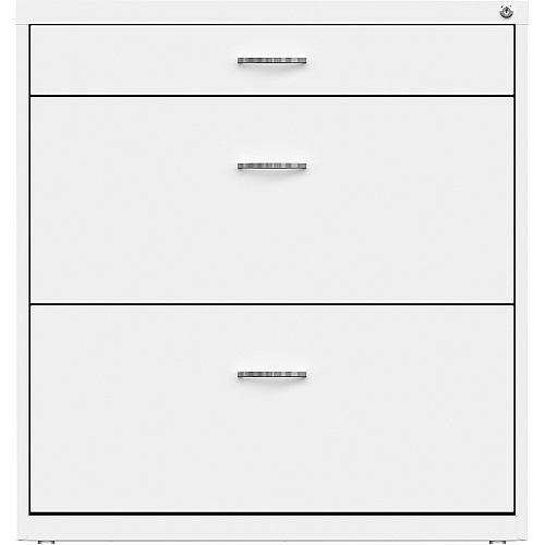 NuSparc Pencil Drawer Lateral File 30" Width x 17.6" Depth x 31.7" Height - 2 x Drawer(s) for File, Pencil - Letter - Lateral - Interlocking, Anti-tip, Ball Bearing Slide, Ball-bearing Suspension, Removable Lock, Durable, Nonporous Surface, Ad (LF318BBWE)