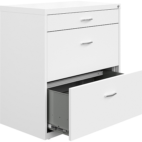 NuSparc Pencil Drawer Lateral File 30" Width x 17.6" Depth x 31.7" Height - 2 x Drawer(s) for File, Pencil - Letter - Lateral - Interlocking, Anti-tip, Ball Bearing Slide, Ball-bearing Suspension, Removable Lock, Durable, Nonporous Surface, Ad (LF318BBWE)