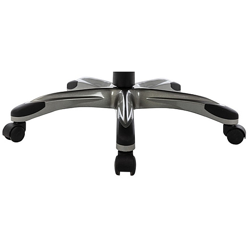 NuSparc Leather Rolling Chair Mid Back - 5-star Base - Black - Bonded Leather - Armrest - 1 Each (CH101LABK)