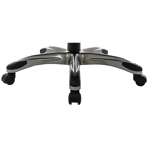NuSparc Leather Rolling Chair Mid Back - 5-star Base - Black - Bonded Leather - Armrest - 1 Each (CH101LABK)
