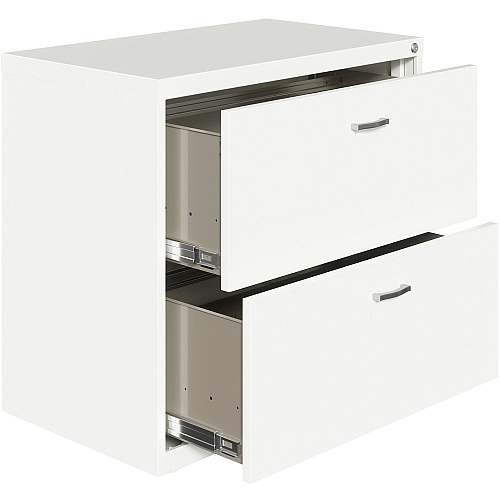 NuSparc 2-Drawer Lateral File 30" Width x 17.6" Depth x 27.7" Height - 2 x Drawer(s) for File - Letter - Lateral - Interlocking, Anti-tip, Ball Bearing Slide, Ball-bearing Suspension, Removable Lock, Leveling Glide, Adjustable Glide, Durable,  (LF218AAWE)