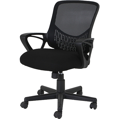 NuSparc Mid-back Mesh Task Chair Fabric Seat Material - Mid Back - Black - 1 Each (CH301MABK)