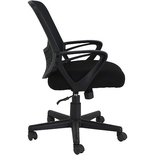 NuSparc Mid-back Mesh Task Chair Fabric Seat Material - Mid Back - Black - 1 Each (CH301MABK)