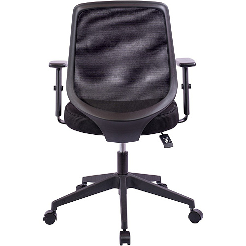 NuSparc Mid-Back Task Chair Fabric Back Material - Mid Back - 5-star Base - Black - Armrest - 1 Each (CH201MABK)