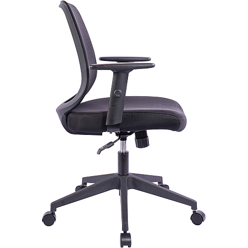NuSparc Mid-Back Task Chair Fabric Back Material - Mid Back - 5-star Base - Black - Armrest - 1 Each (CH201MABK)