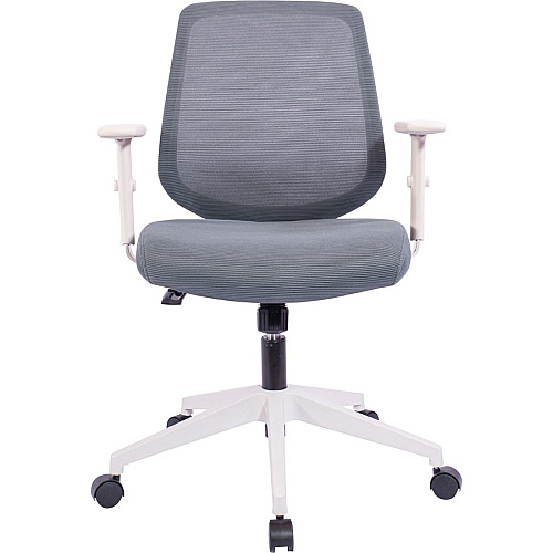 NuSparc Mid-Back Task Chair Fabric Back Material - Mid Back - 5-star Base - Gray - Armrest - 1 Each (CH201MAGY)