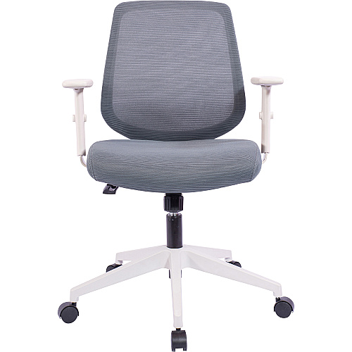 NuSparc Mid-Back Task Chair Fabric Back Material - Mid Back - 5-star Base - Gray - Armrest - 1 Each (CH201MAGY)