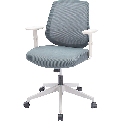 NuSparc Mid-Back Task Chair Fabric Back Material - Mid Back - 5-star Base - Gray - Armrest - 1 Each (CH201MAGY)