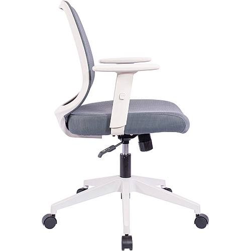 NuSparc Mid-Back Task Chair Fabric Back Material - Mid Back - 5-star Base - Gray - Armrest - 1 Each (CH201MAGY)