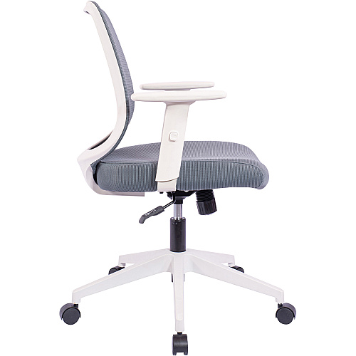 NuSparc Mid-Back Task Chair Fabric Back Material - Mid Back - 5-star Base - Gray - Armrest - 1 Each (CH201MAGY)