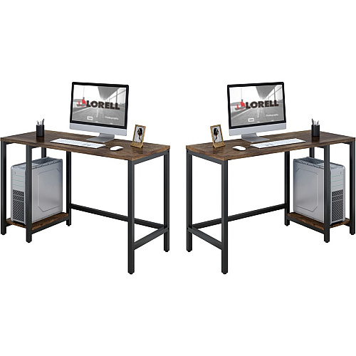 NuSparc Metal Frame Desk Vintage Oak, Black Top - Contemporary Style - 220 lb Capacity - 47.20" Table Top Width x 19.70" Table Top Depth x 1" Table Top Thickness - 29.50" Height - Assembly Required - High Pressure Laminate (HPL) Top Material - (DK101NRRK)