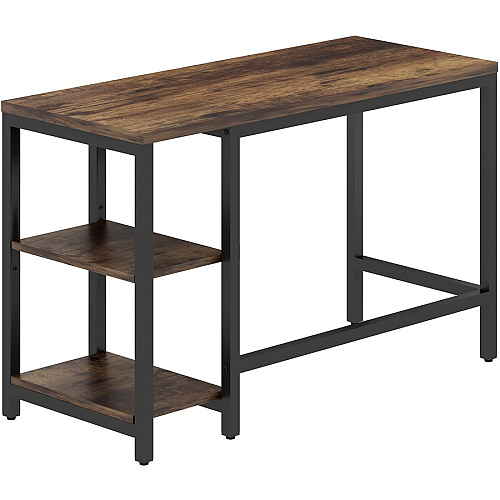 NuSparc Metal Frame Desk Vintage Oak, Black Top - Contemporary Style - 220 lb Capacity - 47.20" Table Top Width x 19.70" Table Top Depth x 1" Table Top Thickness - 29.50" Height - Assembly Required - High Pressure Laminate (HPL) Top Material - (DK101NRRK)