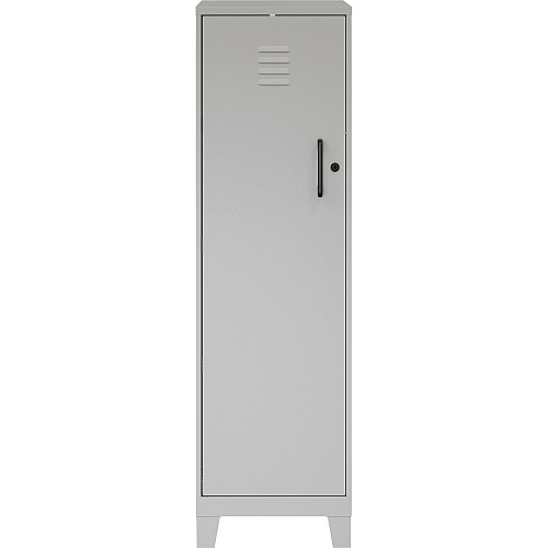 NuSparc Personal Locker 4 Shelve(s) - for Office, Home, Sport Equipments, Toy, Game, Classroom, Playroom, Basement, Garage - Overall Size 53.3" Height x 14.2" Width x 18" Depth - Silver - Steel - TAA Compliant (SL418ZZSR)