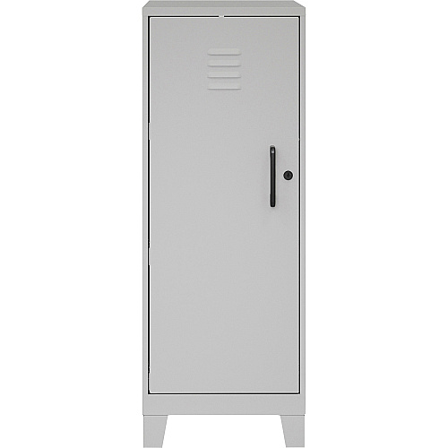NuSparc Personal Locker 3 Shelve(s) - for Office, Home, Sport Equipments, Toy, Game, Classroom, Playroom, Basement, Garage - Overall Size 42.5" Height x 14.2" Width x 18" Depth - Silver - Steel - TAA Compliant (SL318ZZSR)