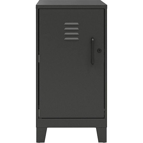 NuSparc Personal Locker 2 Shelve(s) - for Office, Home, Sport Equipments, Toy, Game, Classroom, Playroom, Basement, Garage - Overall Size 27.5" Height x 14.2" Width x 18" Depth - Black - Steel - TAA Compliant (SL218ZZBK)