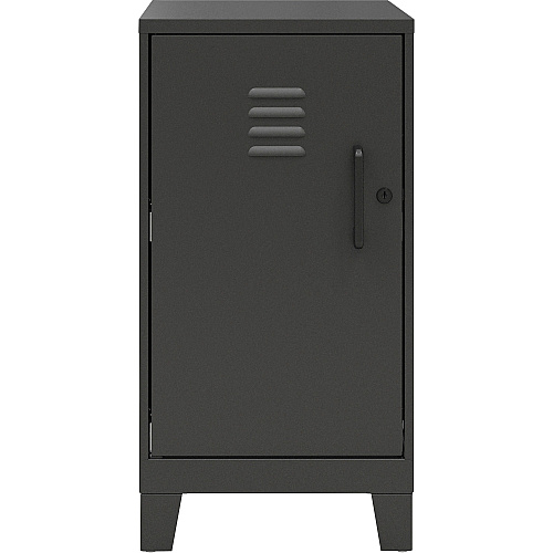 NuSparc Personal Locker 2 Shelve(s) - for Office, Home, Sport Equipments, Toy, Game, Classroom, Playroom, Basement, Garage - Overall Size 27.5" Height x 14.2" Width x 18" Depth - Black - Steel - TAA Compliant (SL218ZZBK)