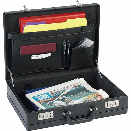 NuSparc Carrying Case (Attach&eacute;) Document, Paper, Business Card, Pen - Black Vinyl Body - 12.5" Height x 17.5" Width x 4" Depth - 1 Each (BC100ZZBK)