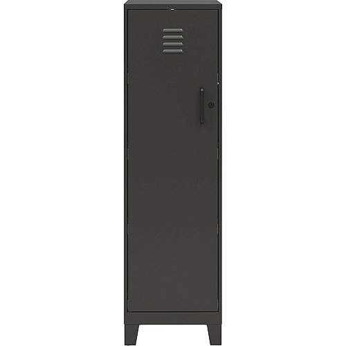 NuSparc Personal Locker 4 Shelve(s) - for Office, Home, Sport Equipments, Toy, Game, Classroom, Playroom, Basement, Garage - Overall Size 53.3" Height x 14.2" Width x 18" Depth - Black - Steel - TAA Compliant (SL418ZZBK)