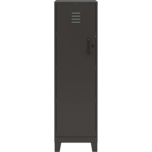 NuSparc Personal Locker 4 Shelve(s) - for Office, Home, Sport Equipments, Toy, Game, Classroom, Playroom, Basement, Garage - Overall Size 53.3" Height x 14.2" Width x 18" Depth - Black - Steel - TAA Compliant (SL418ZZBK)