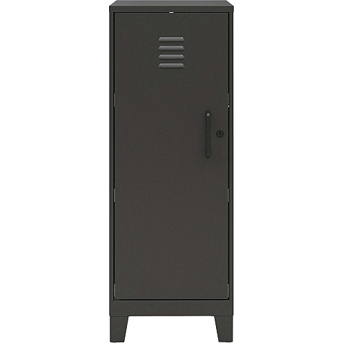 NuSparc Personal Locker 3 Shelve(s) - for Office, Home, Sport Equipments, Toy, Game, Classroom, Playroom, Basement, Garage - Overall Size 42.5" Height x 14.2" Width x 18" Depth - Black - Steel - TAA Compliant (SL318ZZBK)