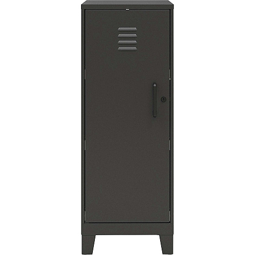 NuSparc Personal Locker 3 Shelve(s) - for Office, Home, Sport Equipments, Toy, Game, Classroom, Playroom, Basement, Garage - Overall Size 42.5" Height x 14.2" Width x 18" Depth - Black - Steel - TAA Compliant (SL318ZZBK)