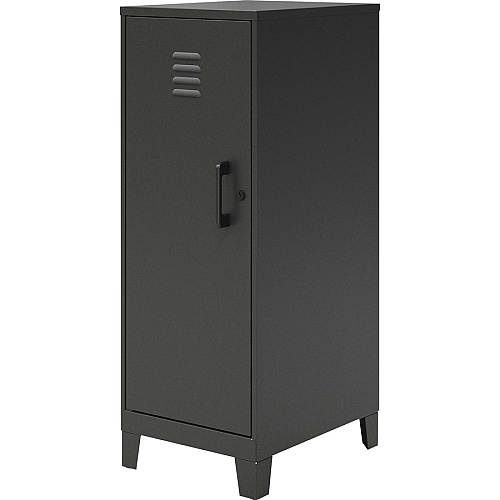 NuSparc Personal Locker 3 Shelve(s) - for Office, Home, Sport Equipments, Toy, Game, Classroom, Playroom, Basement, Garage - Overall Size 42.5" Height x 14.2" Width x 18" Depth - Black - Steel - TAA Compliant (SL318ZZBK)