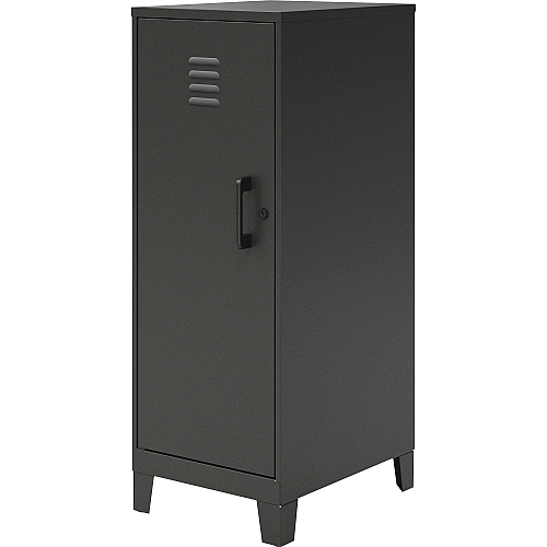 NuSparc Personal Locker 3 Shelve(s) - for Office, Home, Sport Equipments, Toy, Game, Classroom, Playroom, Basement, Garage - Overall Size 42.5" Height x 14.2" Width x 18" Depth - Black - Steel - TAA Compliant (SL318ZZBK)