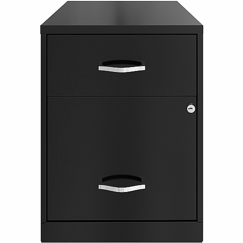 NuSparc File Cabinet 14.2" Width x 18" Depth x 19" Height - 2 x Drawer(s) for Box, File - Letter - Vertical - Locking Drawer, Glide Suspension, Nonporous Surface - Black - Baked Enamel - Steel (VF218GABK)