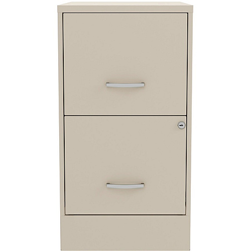NuSparc File Cabinet 14.2" Width x 22" Depth x 26.6" Height - 2 x Drawer(s) for File - Letter - Mobility, Locking Drawer, Glide Suspension, 3/4 Drawer Extension, Cam Lock, Nonporous Surface - Stone - Steel, Painted Steel - Recycled (VF222AASE)