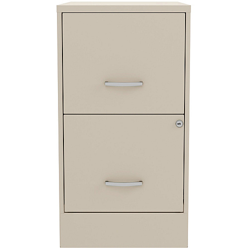 NuSparc File Cabinet 14.2" Width x 22" Depth x 26.6" Height - 2 x Drawer(s) for File - Letter - Mobility, Locking Drawer, Glide Suspension, 3/4 Drawer Extension, Cam Lock, Nonporous Surface - Stone - Steel, Painted Steel - Recycled (VF222AASE)