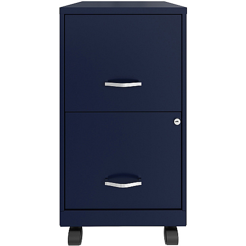 NuSparc Mobile File Cabinet 14.2" Width x 18" Depth x 26.5" Height for File - Letter - Mobility, Locking Drawer, Glide Suspension, 3/4 Drawer Extension, Cam Lock, Nonporous Surface - Blue - Painted Steel, Steel - Recycled - Assembly Required (VF218AMNY)
