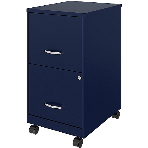 NuSparc Mobile File Cabinet 14.2" Width x 18" Depth x 26.5" Height for File - Letter - Mobility, Locking Drawer, Glide Suspension, 3/4 Drawer Extension, Cam Lock, Nonporous Surface - Blue - Painted Steel, Steel - Recycled - Assembly Required (VF218AMNY)