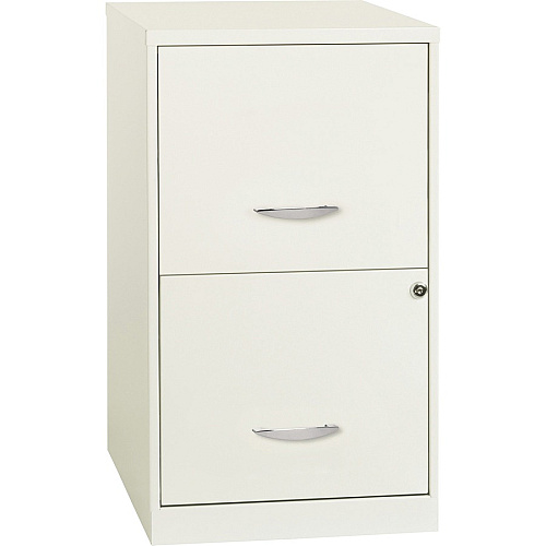 NuSparc File Cabinet 14.2" Width x 18" Depth x 24.5" Height - 2 x Drawer(s) for File - Letter - Vertical - Locking Drawer, Glide Suspension, Nonporous Surface - White - Baked Enamel - Steel - Recycled (VF218AAWE)