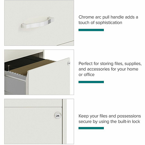NuSparc File Cabinet 14.2" Width x 18" Depth x 19" Height - 2 x Drawer(s) for File, Box - Letter - Vertical - Locking Drawer, Glide Suspension, Nonporous Surface - White - Baked Enamel - Steel (VF218GAWE)