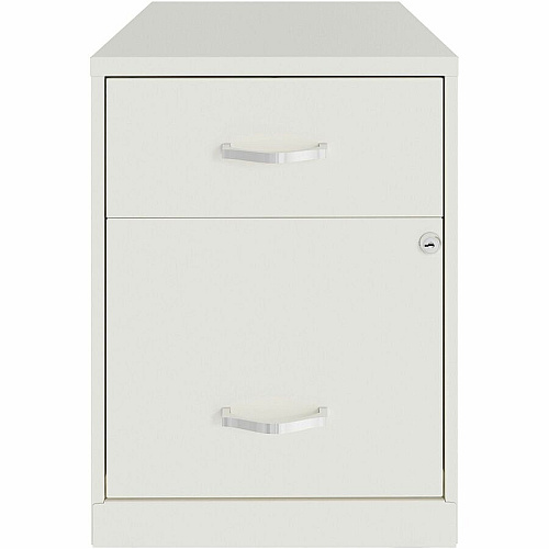 NuSparc File Cabinet 14.2" Width x 18" Depth x 19" Height - 2 x Drawer(s) for File, Box - Letter - Vertical - Locking Drawer, Glide Suspension, Nonporous Surface - White - Baked Enamel - Steel (VF218GAWE)